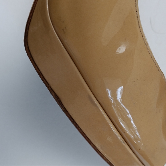 Jimmy Choo Patent Leather Sling Back Peep Toe Heels - Picture 5 of 14